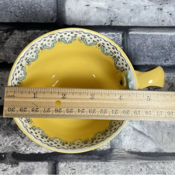 Anthropologie Elka Ayaka Akila Yellow Floral Footed Twist Handle Coffee Cup Mug - Picture 8 of 8